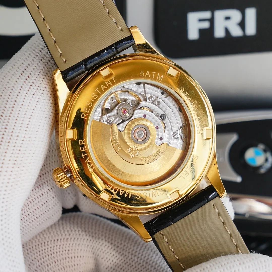 【Top replica】💰4500! Patek Philippe, six-digit real sun, moon, stars and calendar function, movement, date set 2824-2 (zero repair), imported Italian calfskin, original pin buckle, welcome to repost, we will sell it if you repost it!